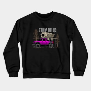 Stay Wild Jeep Camp - Adventure Pink Jeep Camp Stay Wild for Outdoor Jeep enthusiasts Crewneck Sweatshirt